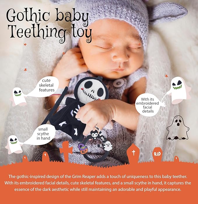 Halloween Baby Toy Gothic Baby Teether Ring Baby Stuff Teething