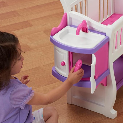 American Plastic Toys Kids’ My Very Own Nursery Baby Doll Playset, Furniture 2+,Pink