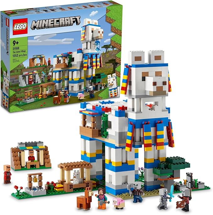 LEGO Minecraft The Llama Village Farm House Toy Building Set 21188, Minecraft Gift Idea for Kids 9+ Years 6 Customizable