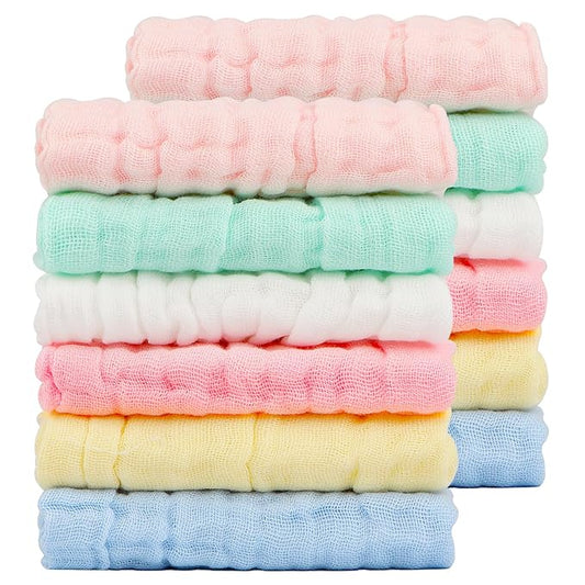 Absorbent Baby Bath and Face Towels 100% Cotton 10 x 10?â?