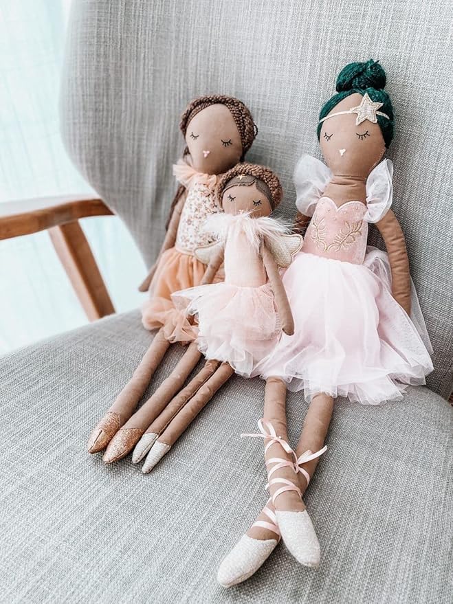 MON AMI Prima Ballerina African American Doll – 22”, Soft & Cuddly Stuffed Plush Doll