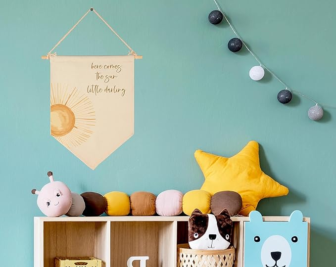 Little Darling,Here Comes the Sun-Sunshine Decor-Baby Flag Gift Shower-Flag Decor