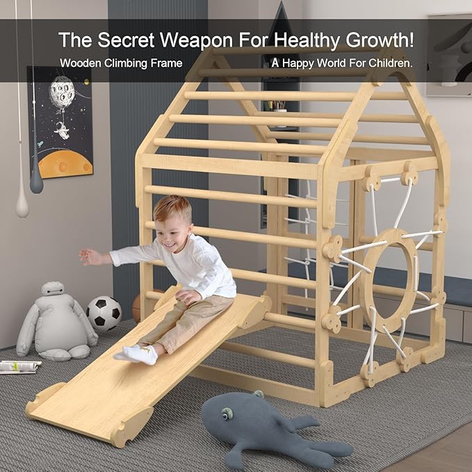 Indoor Toddler Climbing Toys, Pikler Triangle Set