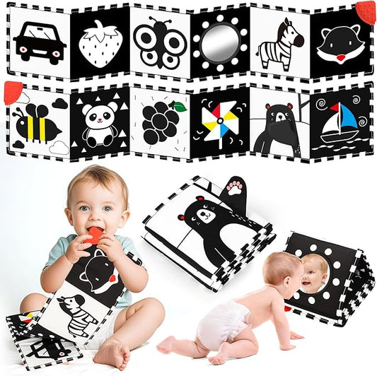 Black and White Baby Toys - High Contrast Baby Toys for Newborn Brain Development 0-3-6-12 Months