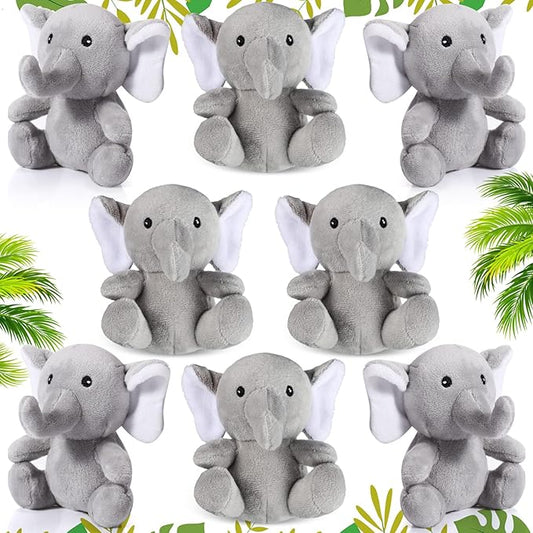 HyDren 8 Pcs Plush Mini Elephant Stuffed Animal Toys 4