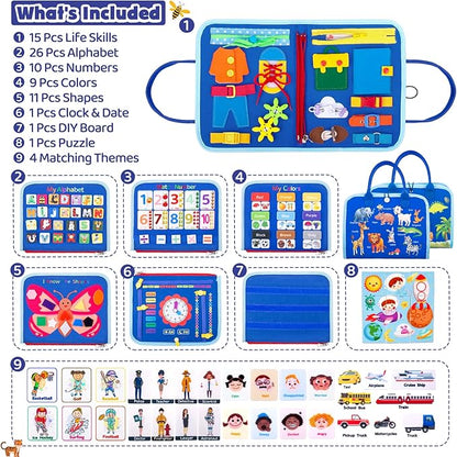 HONGDDY Busy Board Montessori Toys for Toddler, Sensory Board Toy