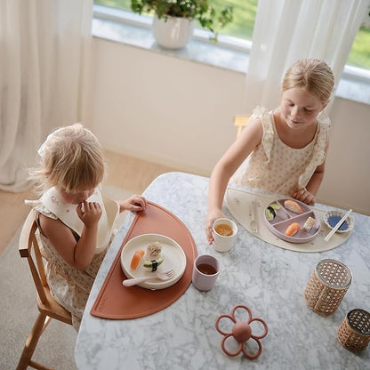 mushie Classic Silicone Suction Plate | BPA-Free Non-Slip Design (Stone)