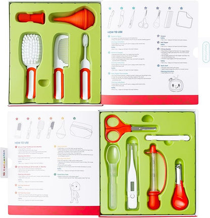 Cocomelon Healthcare & Grooming Kit for Baby Essentials Kit, Newborn Essentials Must Haves, Includes Thermometer, Medicine Dropper, Grooming Tools & More