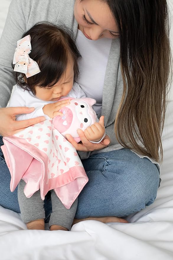 Pearhead Owl Security Blanket, Soft Baby Lovey for Babies