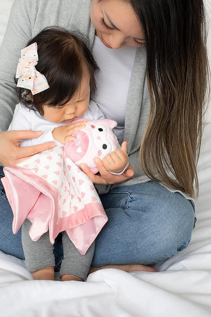 Pearhead Owl Security Blanket, Soft Baby Lovey for Babies