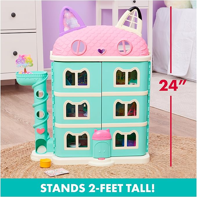 Gabby’s Dollhouse, Purrfect Dollhouse with 15 Pieces including Toy Figures, Furniture, Accessories and Sounds, Kids Toys for Ages 3 and up