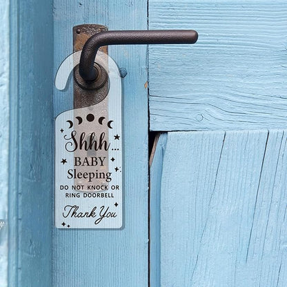 CHGCRAFT 2Pack Baby Sleeping Door Hands Hanger Sign Acrylic Notice