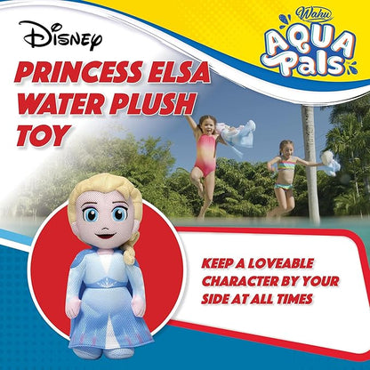 Wahu Aqua Pals Disney Classic Elsa Plush Water Toy for Kids Ages 2+, Fast-Drying Waterproof Plush Doll Toy for Pool and Bathtub 16"