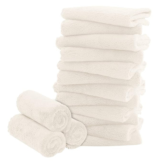 16 Pack Baby Washcloths - Luxury Coral Fleece 10x10 Inch