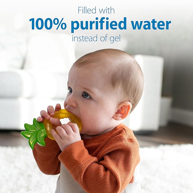 Dr. Brown's AquaCool Water-Filled Baby Teether, Cools & Massages Sore Gums 2 Pack, 3m+