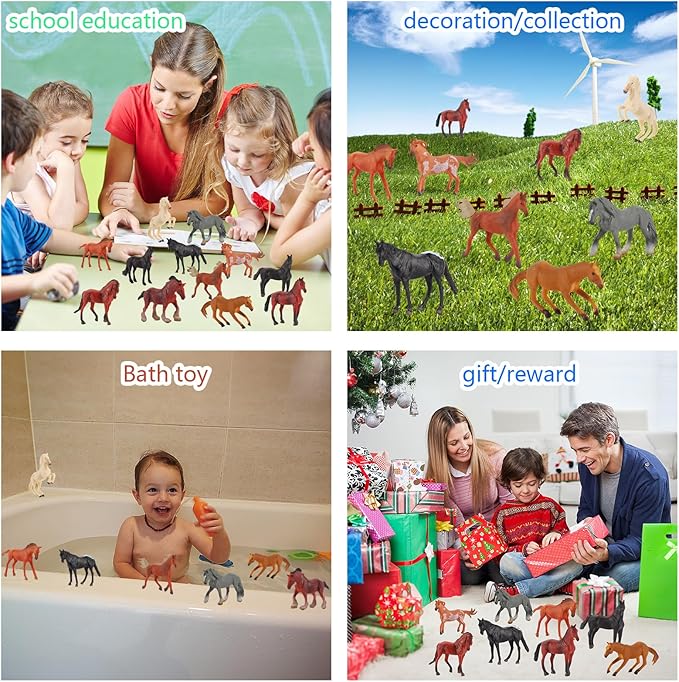 Horse Figurines Toys Set Farm Animal Realistic Plastic Horse Figures