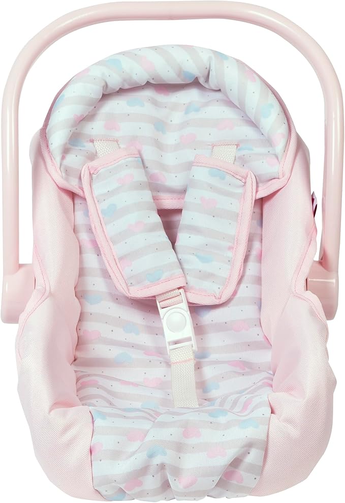 Adora Baby Doll Car Seat Carrier with Removable Seat Cover - Machine Washable, Fits Most Dolls & Plush Animals Up To 20” 2+ -