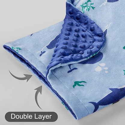 DaysU Silky Micro Soft Plush Baby Blankets for Boys with Print Animal Pattern and Soothing Raised Dots, Double Layer Bed Throws for Baby Crib 30x40 Inches