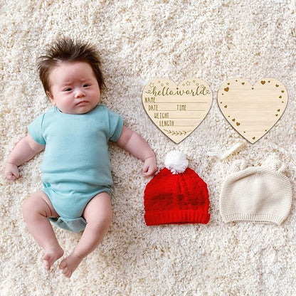 Thyle Baby Announcement Sign Wooden Baby Name Sign for Hospital