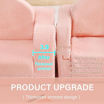 Tiita Kids Sofa, 2-in-1 Kids Sofa Chair, Convertible Children Couch to Lounger, Flip Out Kids Sofa Chair, Toddler Armrest Chair Bed, Folding Kids Play Sofa for Girl or Boy, Purple Paws