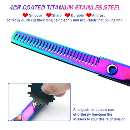 LIGICKY Hair Cutting Scissors Kit Professional Barber Stainless Steel Hairdressing Scissors Set Hair thinning Shears Bang Hair Scissor for Kids/Women/Men/Salon/Home