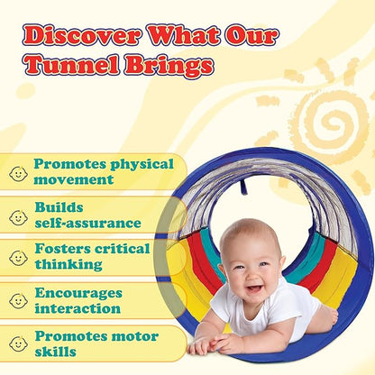 Kiddey Play Tunnel for Kids | Crawl Tunnels with See Through Sides