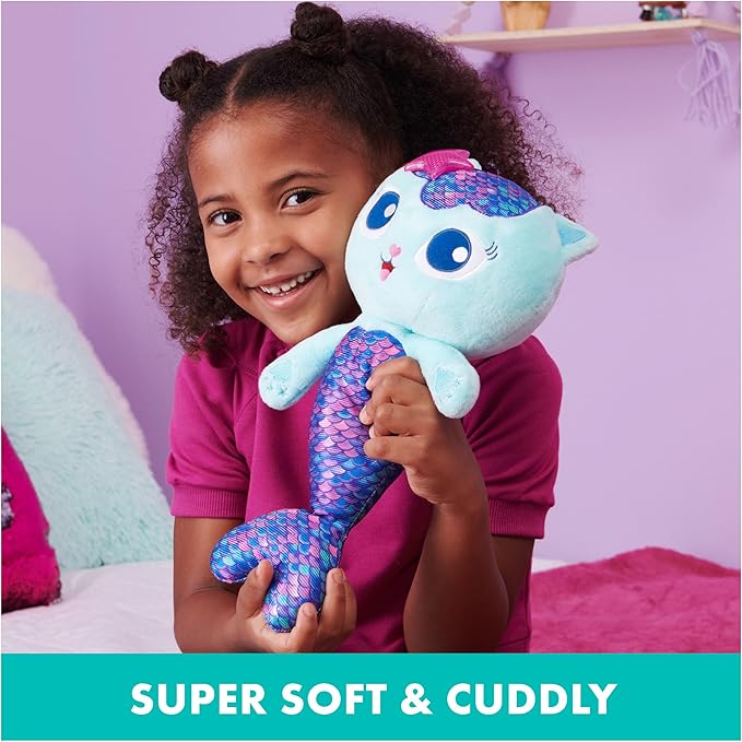 Gabby’s Dollhouse, 14-inch Interactive Talking MerCat Plush Kids Toys with Lights 3 and
