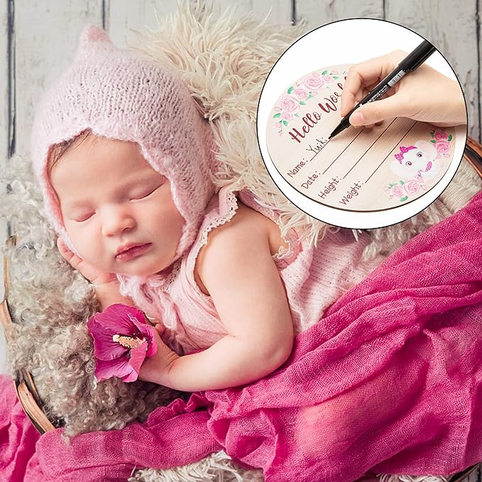 R HORSE Baby Birth Announcement Sign with Maker Pen Hello