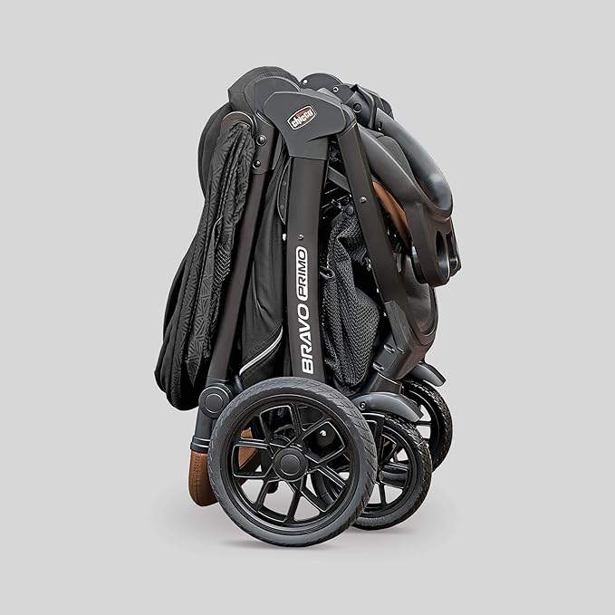 Chicco Bravo Primo Trio Travel System, Quick-Fold Stroller with Chicco KeyFit 35 Zip Extended-Use Infant Car Seat and Stroller Combo | Springhill/Black
