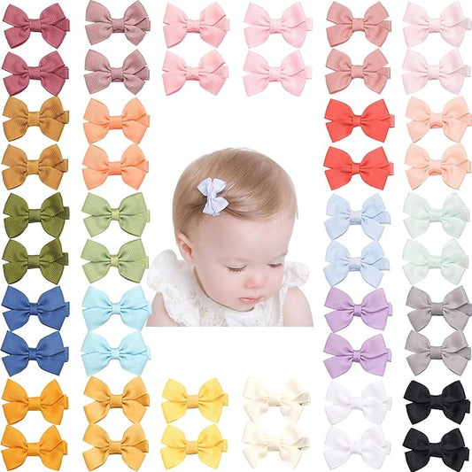 C횋LLOT Baby Hair Clips, 50PCS 2" Fully Lined Hair Bows for Girls