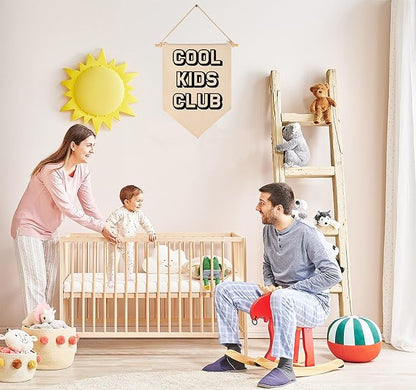 Cool Kids Club-Flag Sign Art Gifts for Baby Newborn Boys