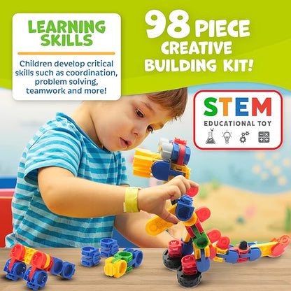 Skoolzy Klikio 8 in 1 Construction Building Engineering Toys 98 7+, Includes