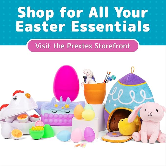 PREXTEX Easter Egg Stuffed Animals Plushie with Toy Accessories - Zip Up Small Toys with Storage | Kids Stuffed Animal Dolls, Baby Gift Bag 3-5+