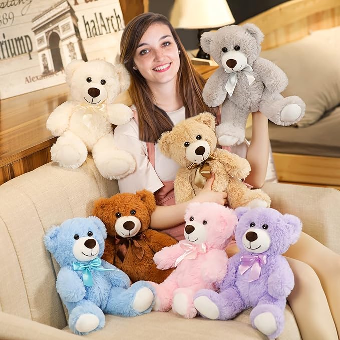 Teddy Bear Plush Cute Stuffed Animal Toys Pillow Bear Doll (13.7In/35CM, Pink)