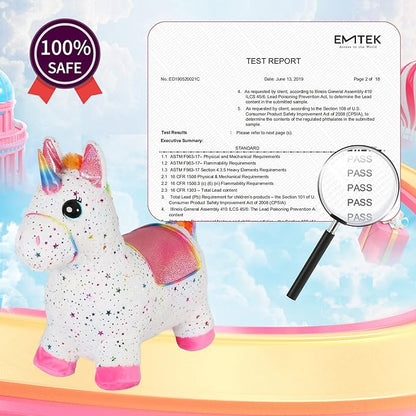 INPANY Bouncy Unicorn Bouncy Horse for Toddlers- Bouncy Animals for Toddlers, Birthday Gift Toys for 2 3,4,5 Year