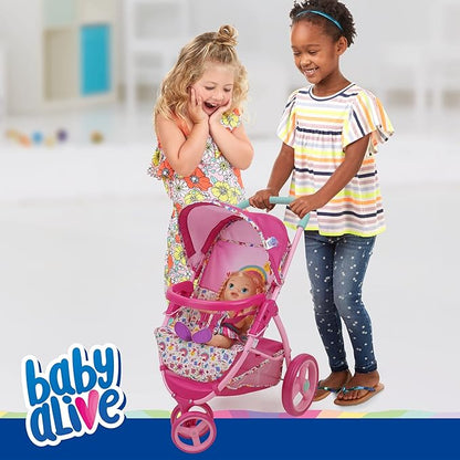 Baby Alive: Doll Jogging Stroller - Pink & Rainbow 24", Retractable 3+