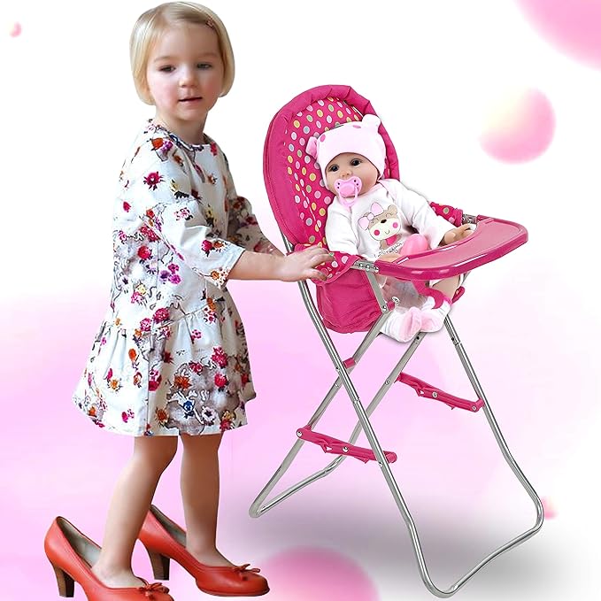 fash n kolor Baby Doll High Chair, Fits 18 inch Baby Dolls