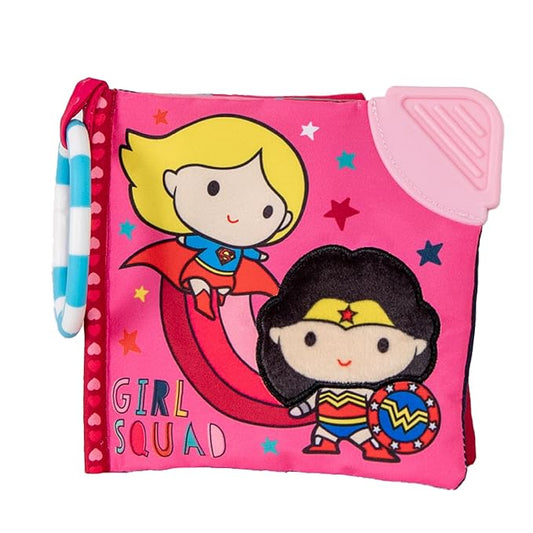 Warner Bros. DC Girl Squad 5 Inch Soft Book with On The Go Clip, Rattle