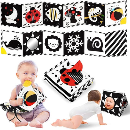Newborn Toys, High Contrast Baby Books with Teether 0-6-12 Months