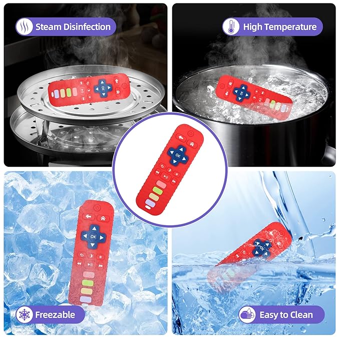 Chuya Remote Teethers Silicone Baby Teething Toys, TV Remote Teether