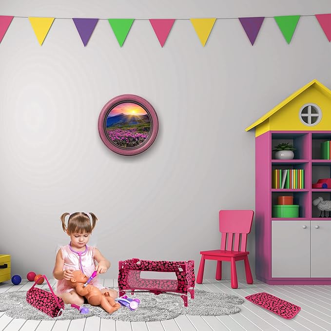 Baby Doll Crib Set for Toddlers 3 Years and up, Pack n Play Doll Bed Toy Crib for Baby Dolls with Free Carry Along Bag