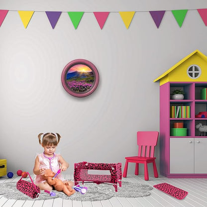 Baby Doll Crib Set for Toddlers 3 Years and up, Pack n Play Doll Bed Toy Crib for Baby Dolls with Free Carry Along Bag