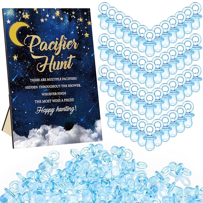 Thyle 51 Pcs Pacifier Hunt Baby Shower Games Include Baby 50 Acrylic
