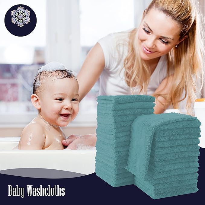 32 Pack Baby Washcloths - Luxury Coral Fleece 10x10 Inch