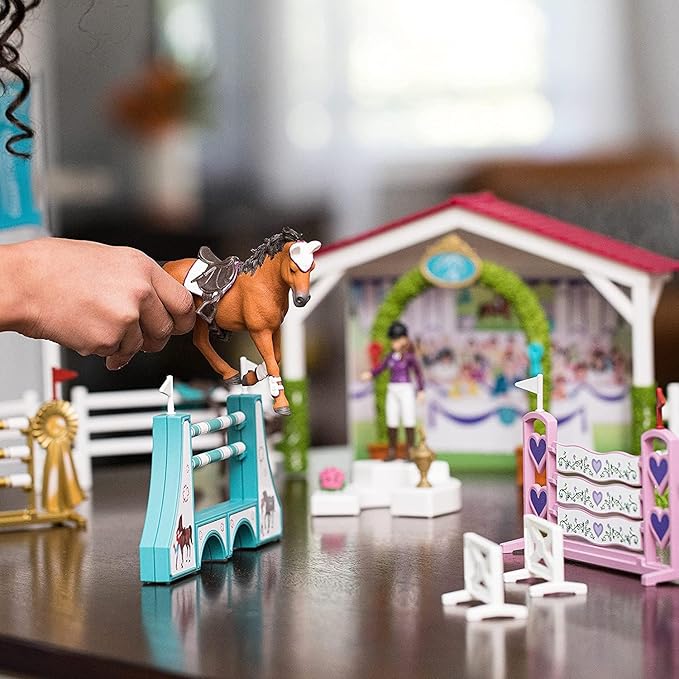 Schleich Horse Club — 86-Piece Friendship Horse Tournament Playset, Horse Playset with Arabian Mare Figurine and 2 Dolls, Horse Toys for Girls and Boys Ages 5+