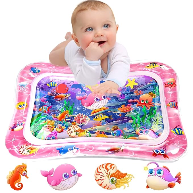 Infinno Tummy Time Mat Premium Baby Water Play Mat for Infants and Toddlers Baby Toys for 3 to 24 Months, Strengthen Your Baby's Muscles
