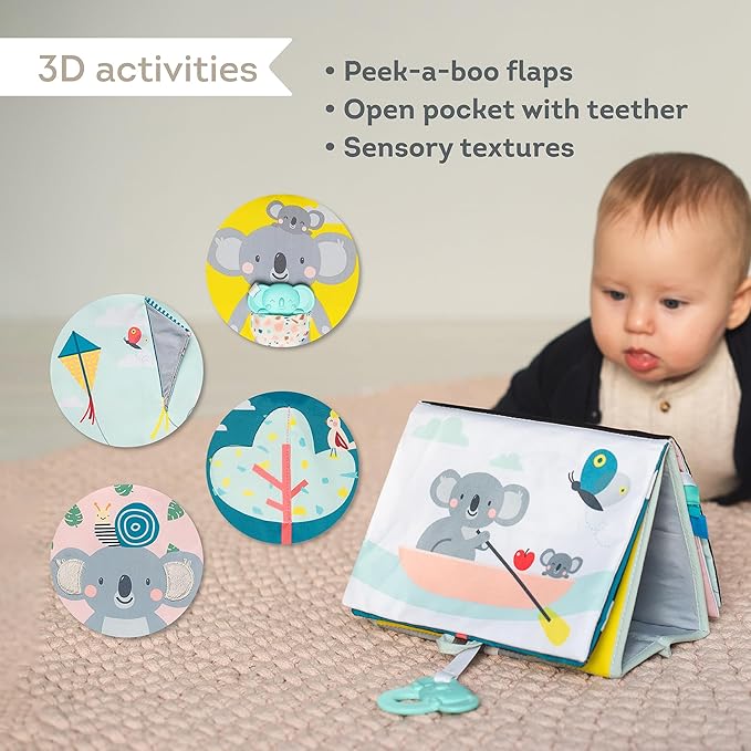 Tummy Time Toys High Contrast Baby Book. Fun, Interactive Crinkle