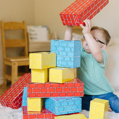 Melissa & Doug Jumbo Extra-Thick Cardboard Building Blocks - 40 3 Sizes,