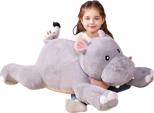 IKASA Giant Hippo Stuffed Animal Plush Toy,Large Hippopotamus Cute 30" Jumbo Soft Toys