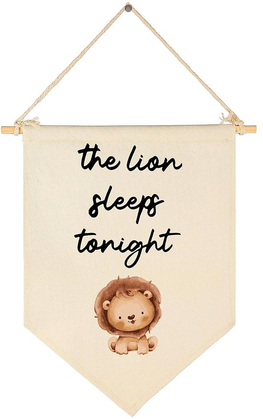 the Lion Sleeps Tonight-Flag Sign Gifts for Baby Newborn Boys